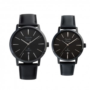 Alexandre Christie AC 1028 Full Black Leather Couple